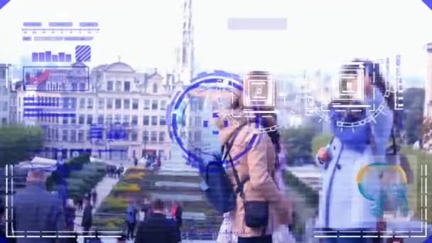 Tirar foto - radar - digitalização - detectar pistas - azul - HD — Vídeo de Stock