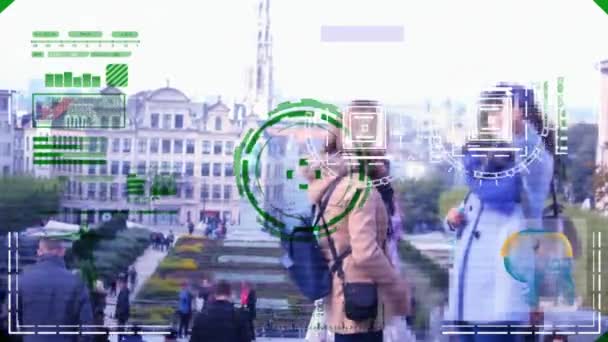 Tirar foto - radar - digitalização - detectar pistas - verde - HD — Vídeo de Stock