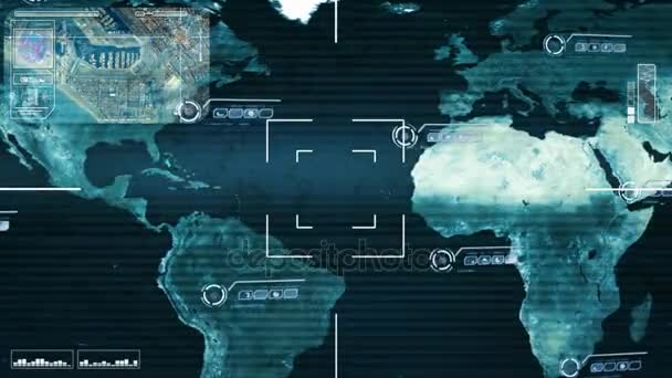 Océans du monde - Carte - High Tech - Balayage - bleu 