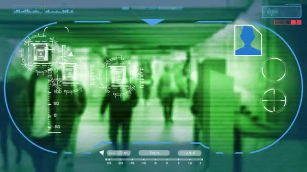 Underground - Technology - digital interface - graphics - green - HD — Stock Video