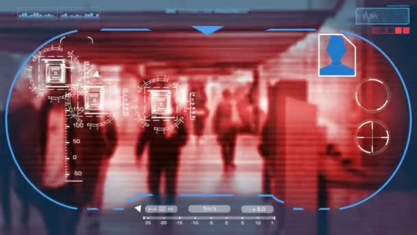 Underground - Tecnologia - interface digital - gráficos - vermelho - HD — Vídeo de Stock