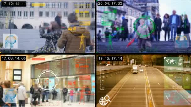 Urban - säkerhet kamera - övervakning - tid förflutit - färg — Stockvideo