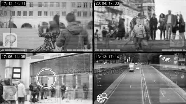 Urban - bezpečnostní kamera - Surveillance - časová prodleva - šedá — Stock video