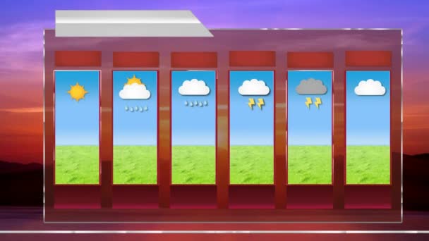 Forecast - motion graphics - weather template - Sunset Background — Stock Video