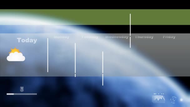 Weerbericht - wolken - regen - Thunder - Earth Rotation achtergrond — Stockvideo