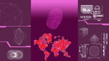 Küresel araştırma - beyaz data - yüksek teknoloji görüntüleme - tarama - pembe