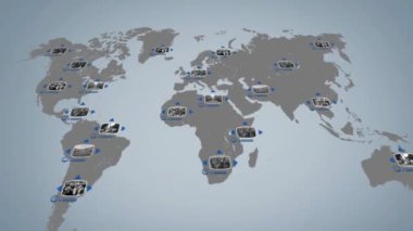 Dünya - dijital ekran - mavi - aşağıda