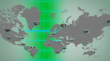 Dünya - dijital ekran - yeşil - üst.