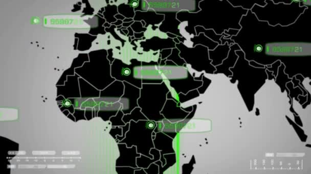 Dünya - dijital tarama - yeşil - Merkezi — Stok video