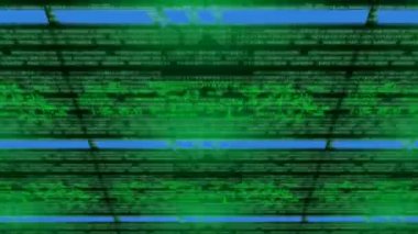 View - ulta boyut - kodlama mesaj - satır veri - bilgi - Siber uzay - renk yeşil..