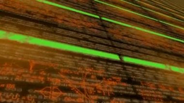 Aşağıda görünümü - ulta boyut - mesaj - satır veri - bilgi - cyber alanı - turuncu renk kodlaması