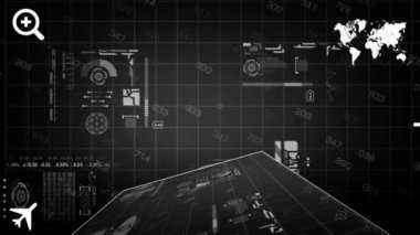 Yönetim Kurulu - Grid bilgi - dijital teknoloji - - detaylar - perspektif - siyah - beyazlar sembolleri - değişen sayılar izlemek.