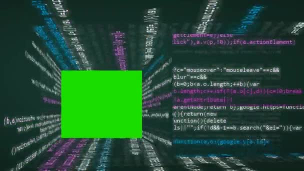 Code - in an advanced interface - perspective dimension - vertical - horizontal - lines green 02 — Stock Video