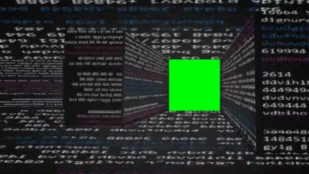 Code - in een geavanceerde interface - perspectief dimensie - vortex - verticaal - horizontaal - lijnen zwart 02 — Stockvideo