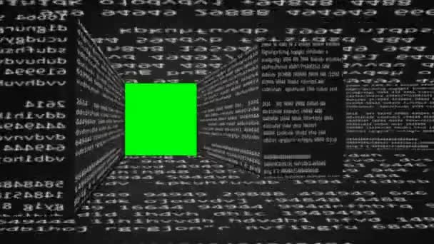 Code - in een geavanceerde interface - perspectief - vortex - verticale - horizontale - maatlijnen zwart. — Stockvideo