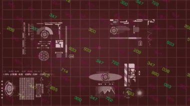 Kılavuz bilgi - dijital teknoloji - değişen sayılar - sembolleri - monitör - detaylar - kırmızı beyazlar..