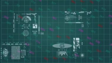 Kılavuz bilgi numaraları - dijital teknoloji - değişen - beyazlar sembolleri - monitör - detaylar - açık mavi.