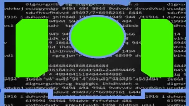 Комп'ютерна матриця - віртуальний вихор - зал - потокове передавання даних - фокус - гостре число - вигнутий кут - зелений екран - елемент - зелений - білий . — стокове відео