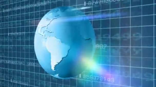 Rotação da Terra - Ciberespaço - Visão Direita - azul — Vídeo de Stock
