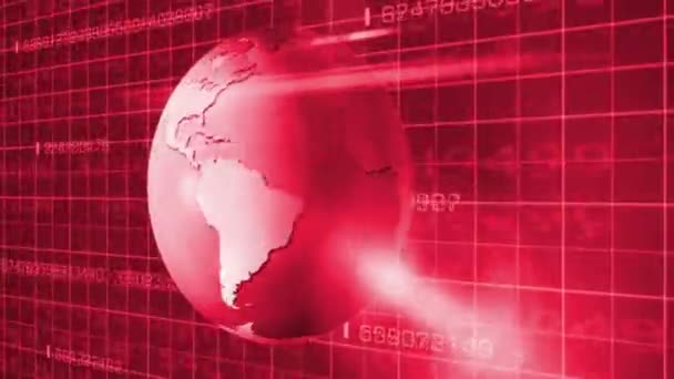 Rotation de la Terre - Cyberespace - Vue de droite - rouge .