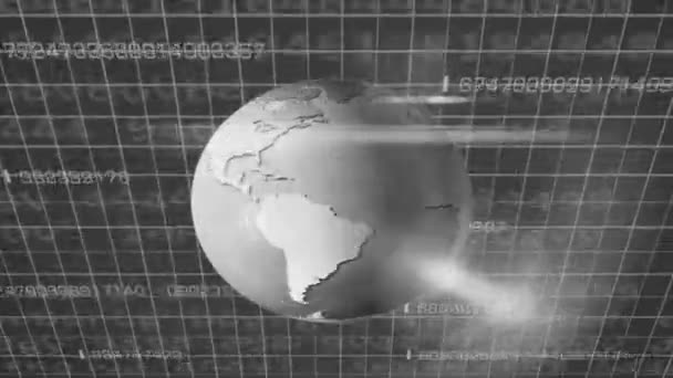 地球自转-网络空间-上方视图-黑色 — 图库视频影像