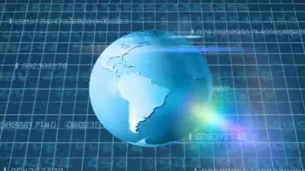 Rotation de la Terre - Cyberespace - Vue ci-dessous - bleu 