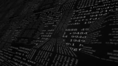 Perspektif - doğru görünümü - bilgi kodlama - perspektif görünüm - cyber kılavuz - matris - sayılar - siyah ve beyaz