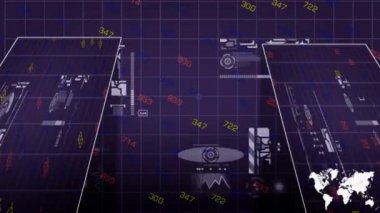  İki panoları - Grid bilgi - dijital teknoloji - - beyazlar sembolleri - değişen sayılar - detaylar - perspektif - mor izlemek.