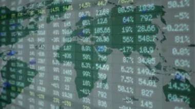Borsa - finansal sayı - dijital Led - Neon harita - mavi - sağ