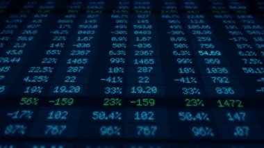 Borsa - finansal sayı - dijital Led - ekran - koyu mavi - aşağıda