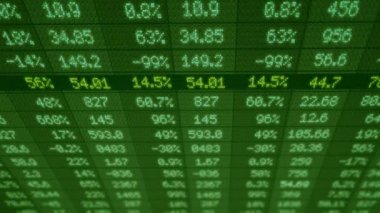 Borsa - finansal sayı - dijital Led - ekran - koyu yeşil - yukarıda