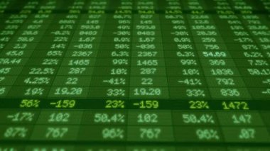 Borsa - finansal sayı - dijital Led - ekran - koyu yeşil - aşağıda