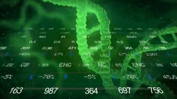 Фондовий ринок - ДНК - лицьового боку - зелений — стокове відео