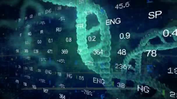 Mercado de ações - DNA - Lado esquerdo - azul — Vídeo de Stock