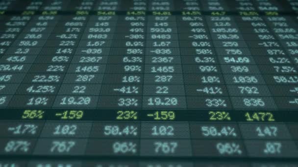 Akciovém trhu - finanční čísla - digitální Led - displej - modrá - pod — Stock video