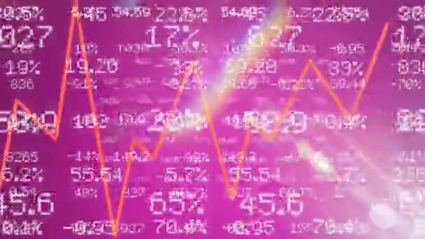 Фондовые номера - графика - лицевая сторона - фиолетовая — стоковое видео