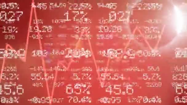 Números de ações - gráficos - Front Side - Vermelho — Vídeo de Stock