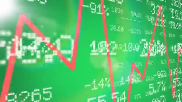 Números de ações - gráficos - Lado esquerdo - verde — Vídeo de Stock