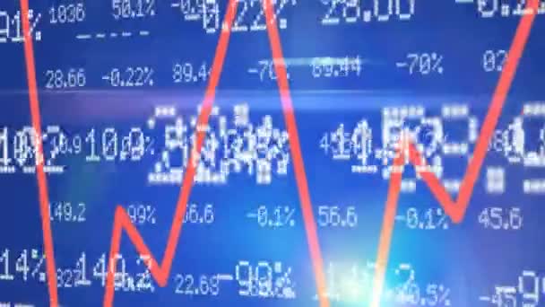 Números de ações - gráficos - Lado direito - azul — Vídeo de Stock