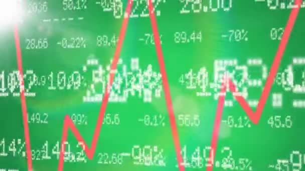Números de acciones - gráficos - Lado derecho - verde — Vídeo de stock