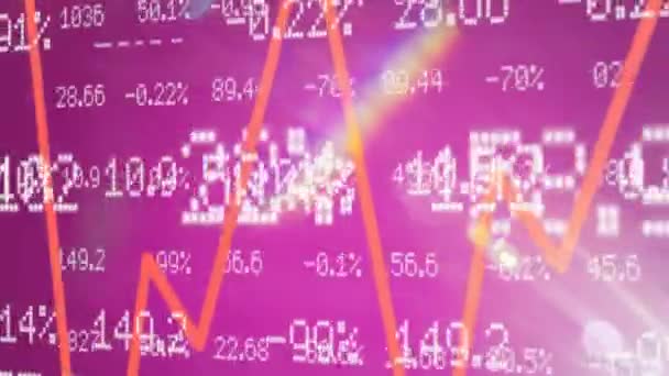 Números de acciones - gráficos - Lado derecho - Púrpura — Vídeo de stock