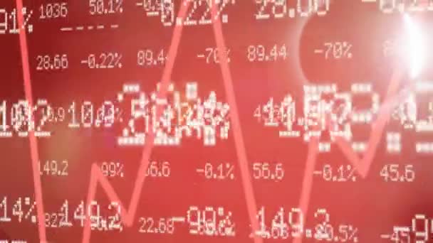 Números de stock - gráficos - Lado derecho - Rojo — Vídeo de stock