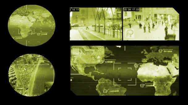 Ekran - ziemska - Monitor - żółte paski — Wideo stockowe