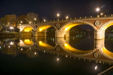 Köprü, turin Panoraması gün batımında