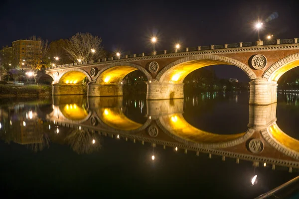 Ponte Panorama Turin Pôr Sol — Fotografia de Stock