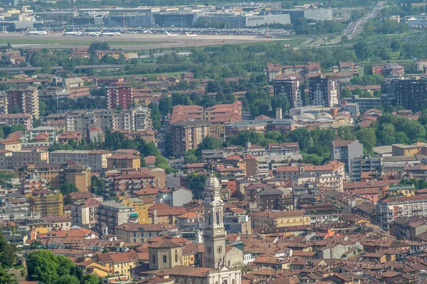 Panorama Della Città Bergamo Primavera — Foto Stock
