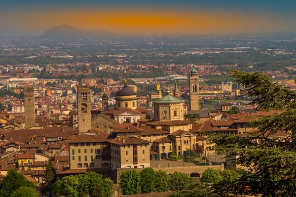 Panorama Bergamo Tramonto — Foto Stock