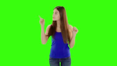 Chromakey görüntüleri kadın bir seçim yapar