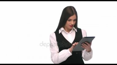 Kız tablette kazanç, büyüme oranı göreceksiniz, bir zafer