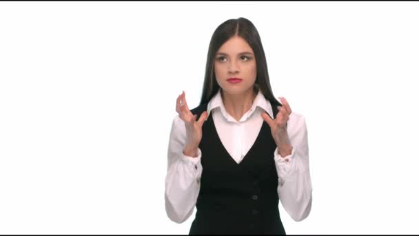 Wütende, frustrierte Geschäftsfrau — Stockvideo
